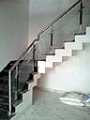 SS Stair Railings with Wooden Balusters and Glass Fittings